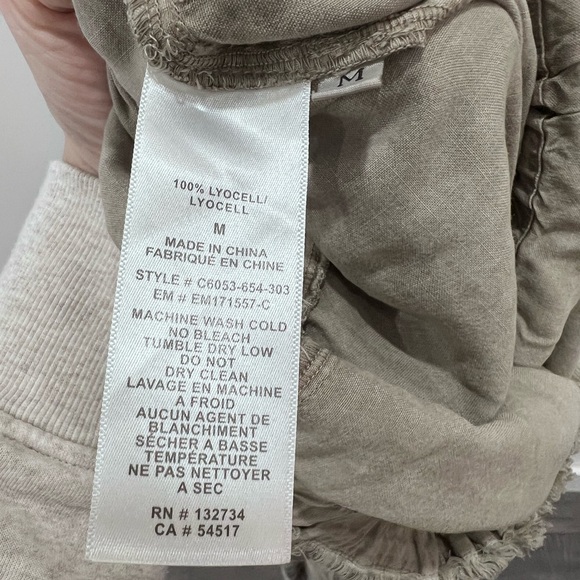 Anthropologie Cloth & Stone Strapless Wide Leg Jumpsuit | Khaki Boho - Picture 13 of 13